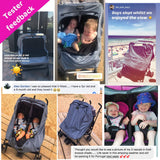 SnoozeShade Twin Deluxe (Suitable From Birth) | Double Buggy/Pushchair Sun and Sleep Shade | Blocks Up to 97.5% of UV