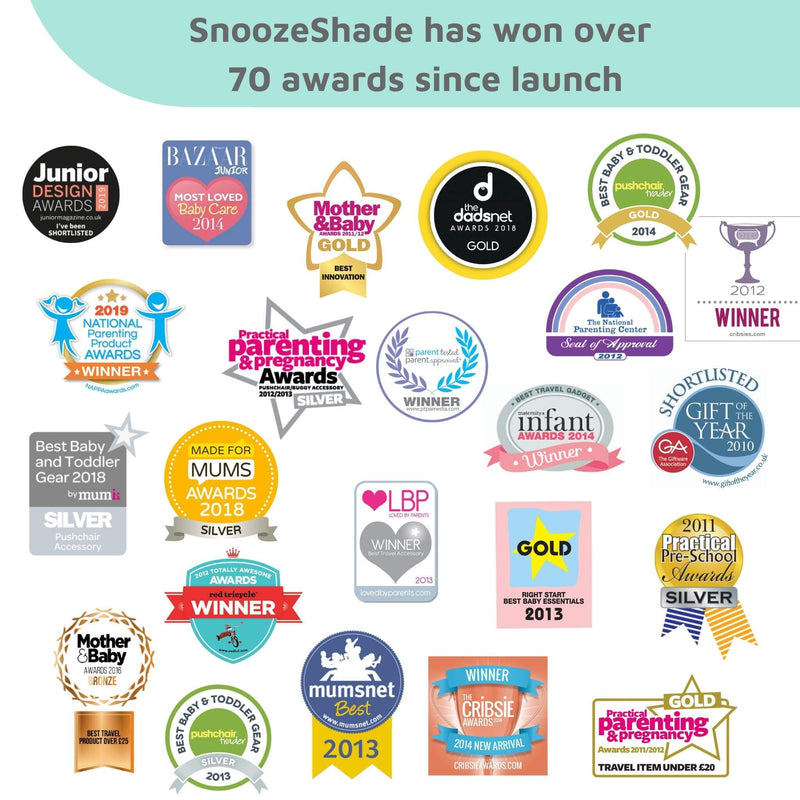 SnoozeShade Twin Deluxe (Suitable From Birth) | Double Buggy/Pushchair Sun and Sleep Shade | Blocks Up to 97.5% of UV