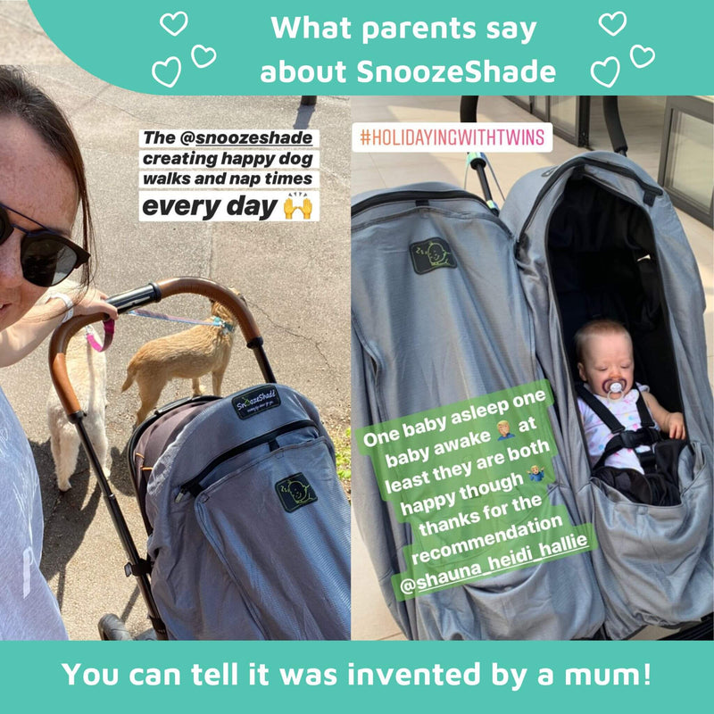 SnoozeShade Plus Deluxe (6m+) | Universal-Fit Pushchair/Buggy Sun and Sleep Shade | Blocks Up to 97.5% of UV