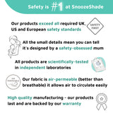 SnoozeShade Plus Deluxe (6m+) | Universal-Fit Pushchair/Buggy Sun and Sleep Shade | Blocks Up to 97.5% of UV