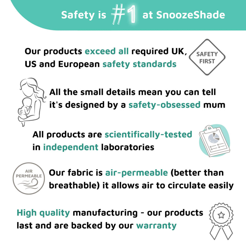 SnoozeShade Plus Deluxe (6m+) | Universal-Fit Pushchair/Buggy Sun and Sleep Shade | Blocks Up to 97.5% of UV