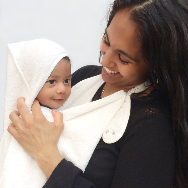 Cuddledry 'Hands-Free' Baby Towel White