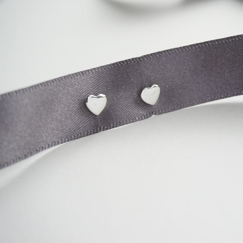 Sterling Silver Heart Stud Earrings