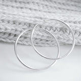 Sterling Silver Heavy Hoop Earrings (40mm)