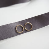 Gold Small Circle Stud Earrings