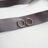 Gold Small Circle Stud Earrings