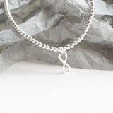 Sterling Silver Stretch Anklet With Infinity Charm
