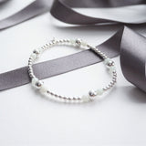Sterling Silver and Chinese Amazonite Stack Bracelet