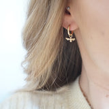Gold Bumble Bee Hoop Earrings