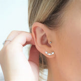 Sterling Silver Heart Cluster Stud Earrings