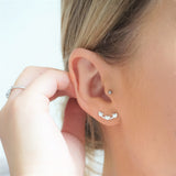 Sterling Silver Heart Cluster Stud Earrings