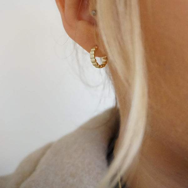 Gold Beaded Hoop Earrings