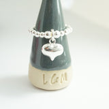 Sterling Silver Stretch Ring With Large Heart Charm