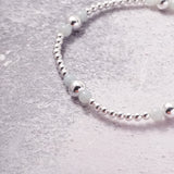 Sterling Silver and Chinese Amazonite Stack Bracelet