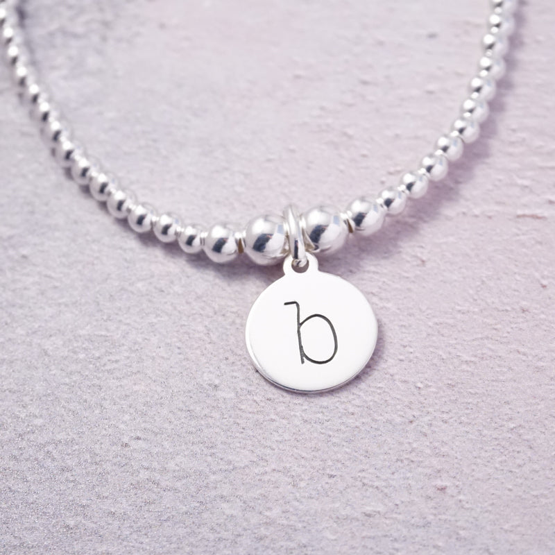 Sterling Silver Bracelet With One Lowercase Initial