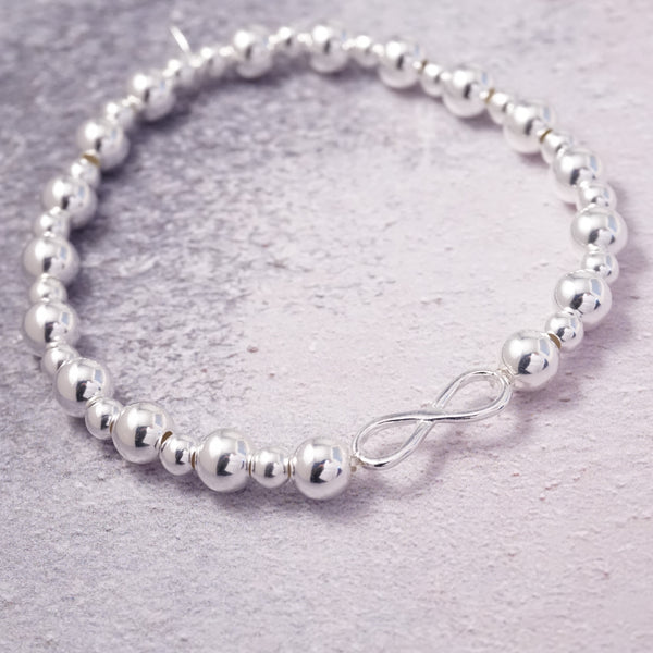 Sterling Silver Chunky Bracelet With Infinity Charm