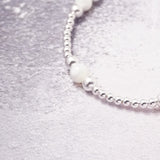 Sterling Silver and Mother of Pearl Stack Bracelet