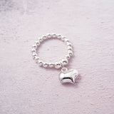 Sterling Silver Stretch Ring With Large Heart Charm