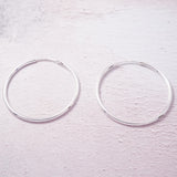 Sterling Silver Heavy Hoop Earrings (40mm)