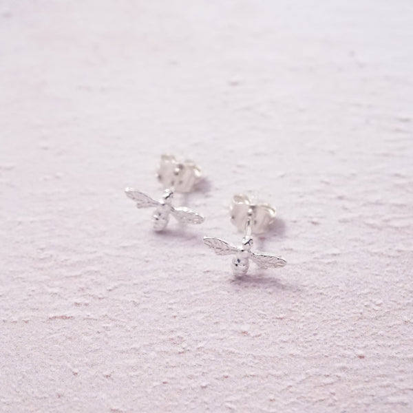 Sterling Silver Bumble Bee Stud Earrings