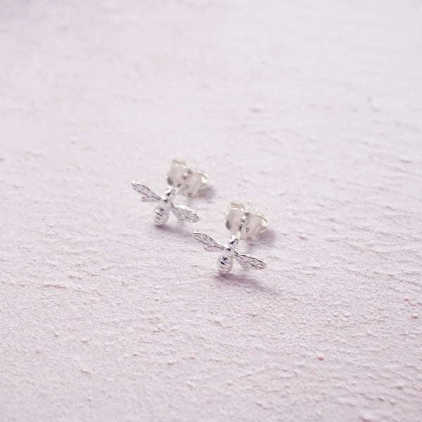 Sterling Silver Bumble Bee Stud Earrings