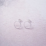 Sterling Silver Circle Stud Earrings