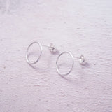 Sterling Silver Circle Stud Earrings