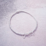 Sterling Silver Bracelet With Moon and Star Charms