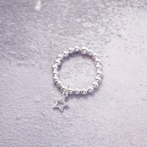Sterling Silver Ring With Star Charm
