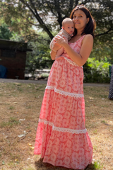 Maternity & Nursing Summer Dress in Pink Floral