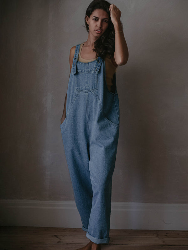 The Oversized Denim Dungaree -  Women's