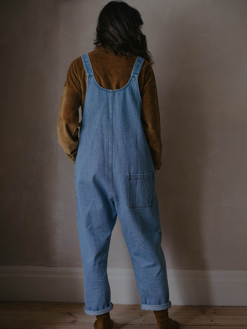 Womens oversized dungarees discount