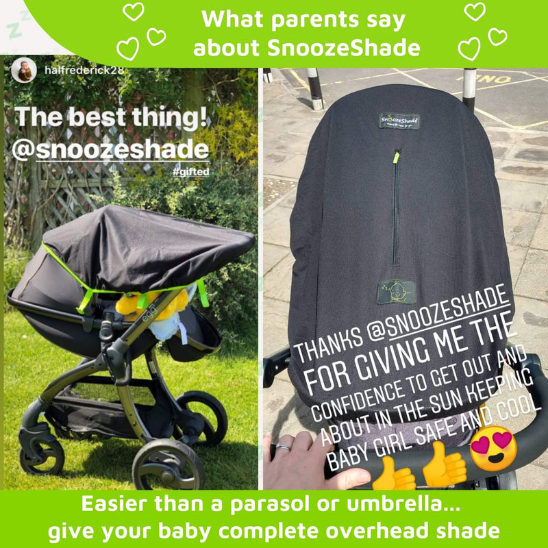 SnoozeShade Original (0-6m) | Universal-Fit Pram/Pushchair Sun and Sleep Shade | Blocks 99% of UV