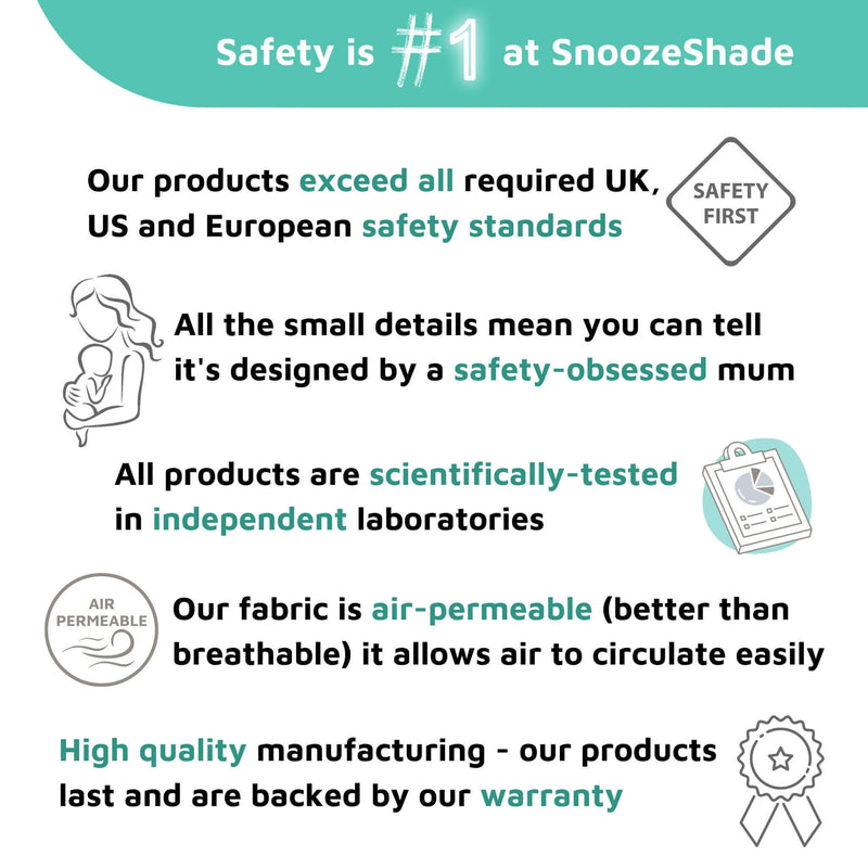 SnoozeShade for Infant Car Seats Deluxe (0–9 Months) | Sun and Sleep Shade for Group 0 and 0+ Car Seats | Blocks Up to 97.5% of UV