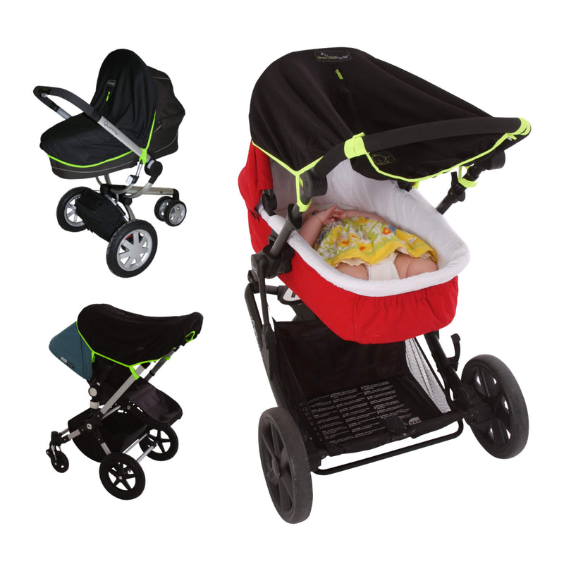 SnoozeShade Original (0-6m) | Universal-Fit Pram/Pushchair Sun and Sleep Shade | Blocks 99% of UV