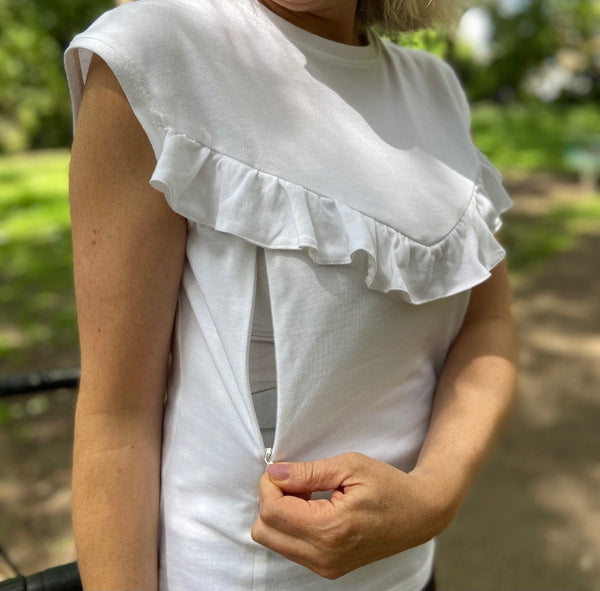 Ruffle Breastfeeding Top