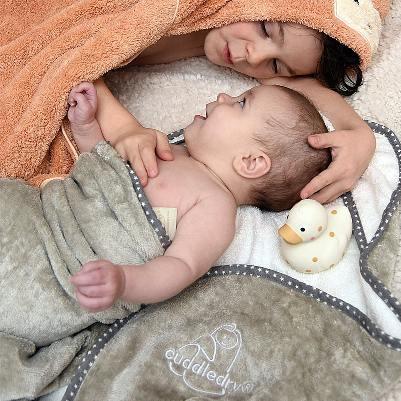 Cuddledry 'Hands-Free' Baby Towel Grey Star