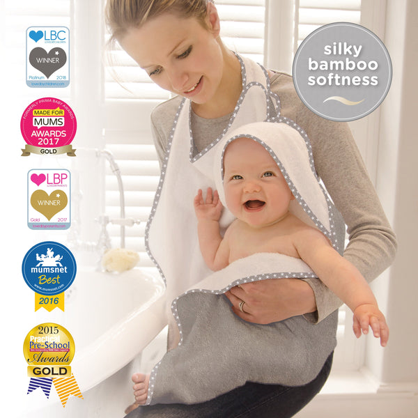 Cuddledry 'Hands-Free' Baby Towel Grey Star